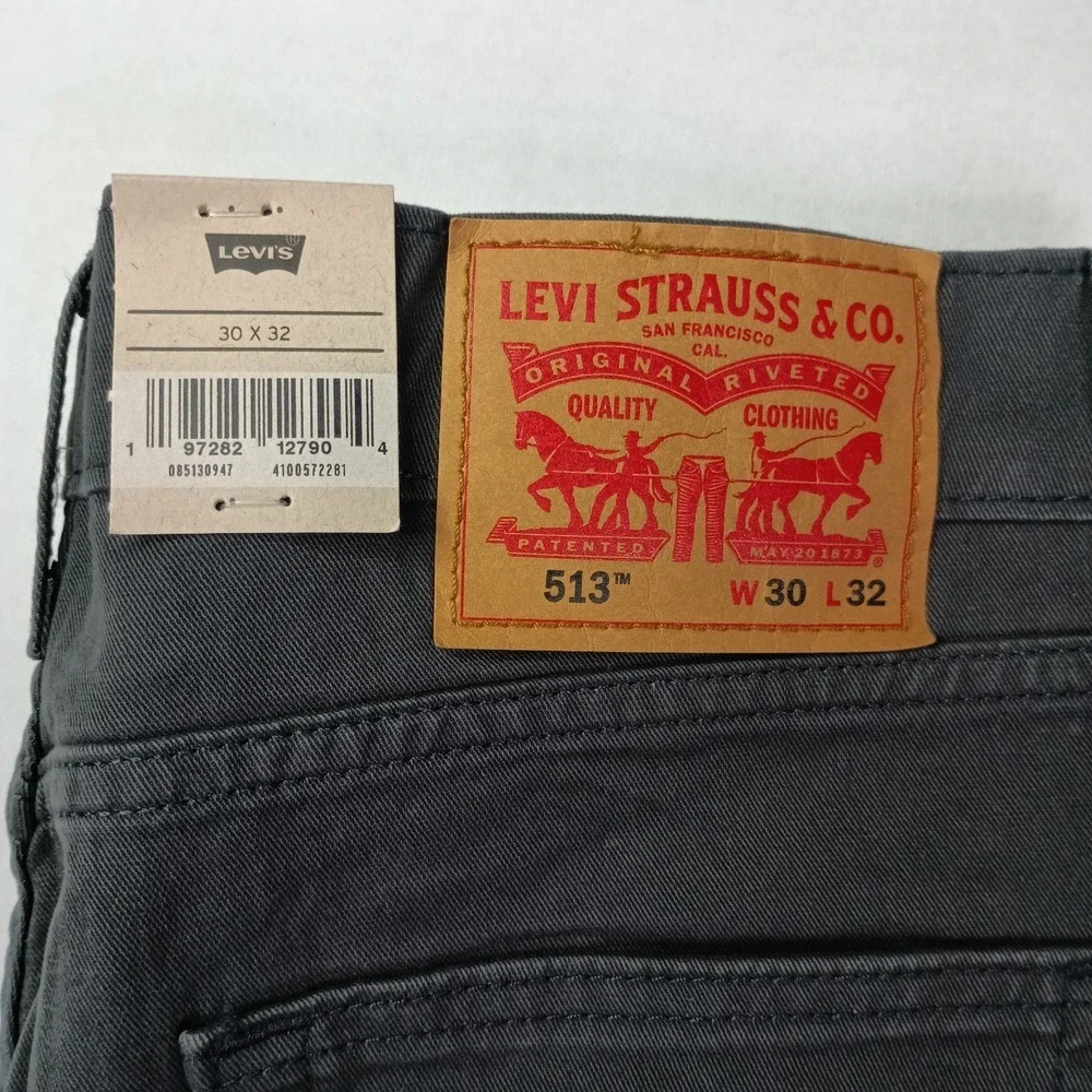 Levi's‎ 513 Slim Straight Jeans Men's Size 30x32 Gray Stretch New
